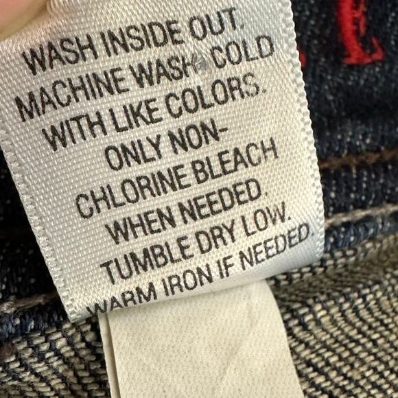 Women's Y2K Elle Denim Mini Jean Skirt Dark Wash Low Rise Cotton Stretch Size 6 - Picture 7 of 7